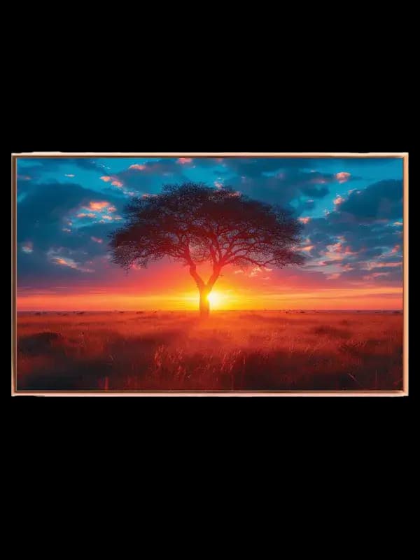 Akacietræ i Solnedgang Plakat