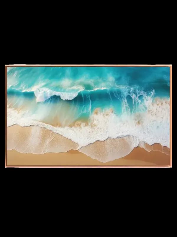 Turkis Bølgebrus Ved Strand Plakat