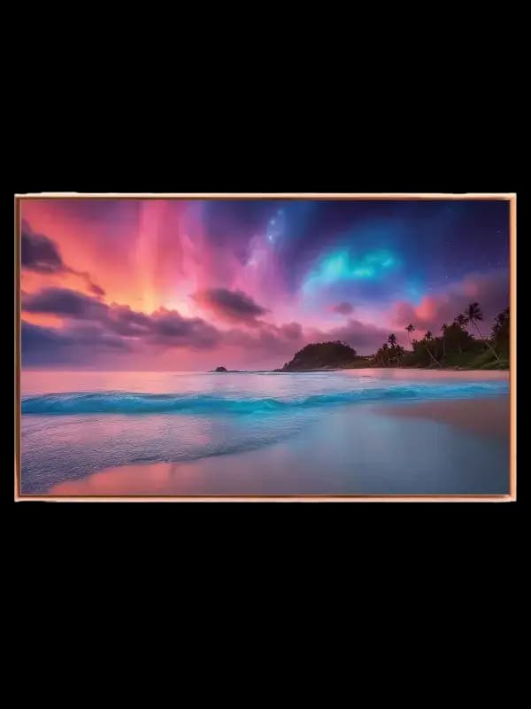 Tropisk Kyst ved Nordlys Plakat