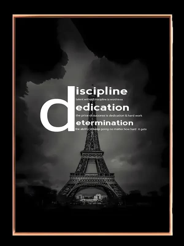 Disciplin Dedikation Determination Plakat