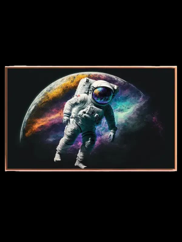 Astronaut Foran Farverig Planet