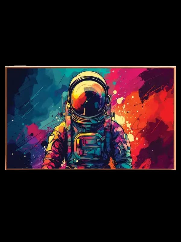 Minimal Astronaut i Farverigt Kosmos