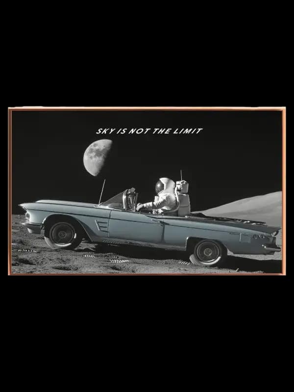 Astronaut i Cabriolet på Månen