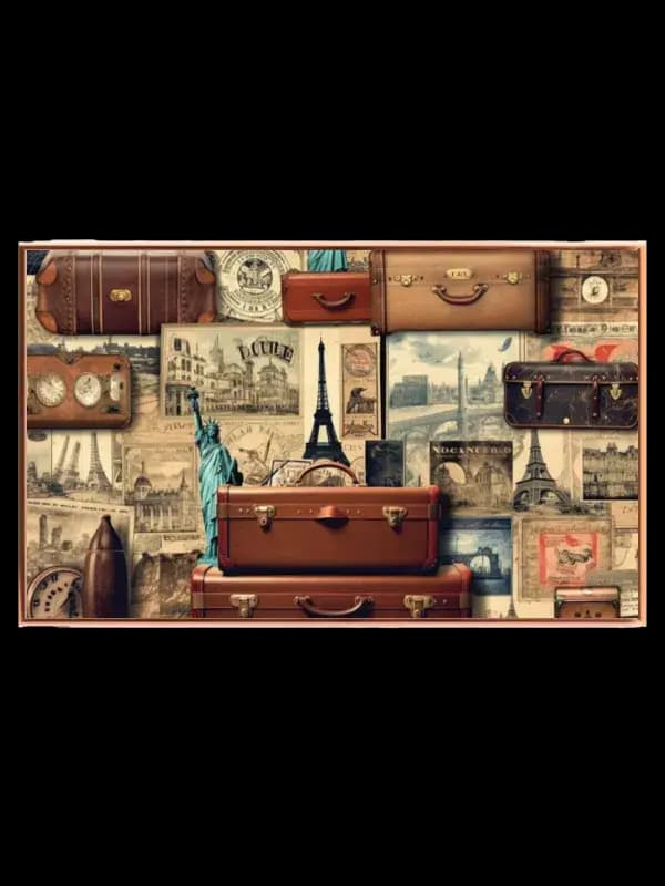 Vintage Kufferter og Rejsepostkort