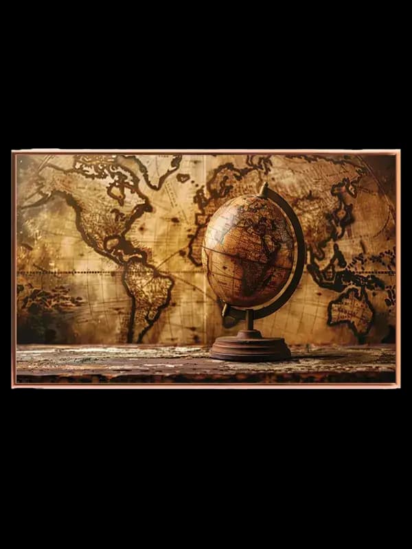 Vintage Verdenskort og Globus