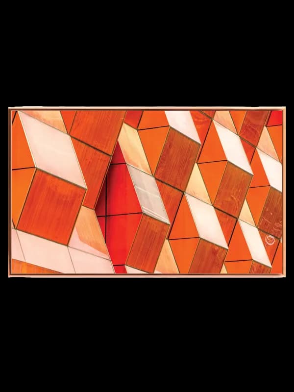 Geometrisk Farvespil i Orange