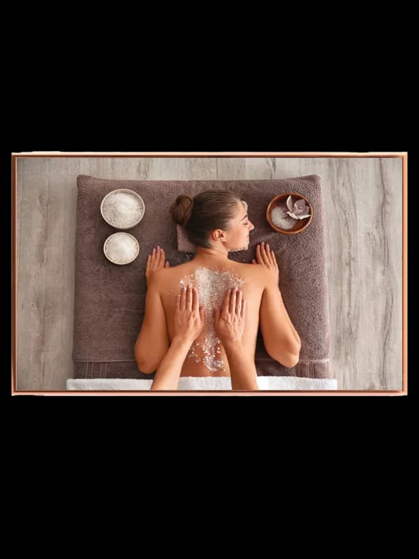 Massage kvinde håndklæde skåle med tekstur