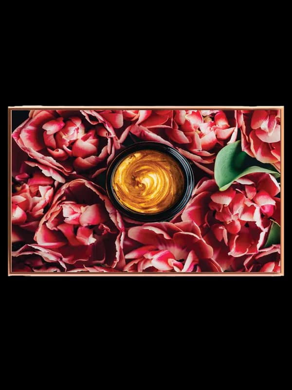 Blomster skål blade med nærbillede tekstur