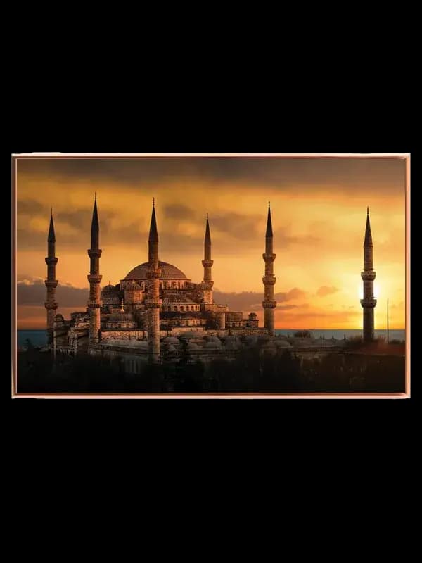Historic Mosque Sunset Silhouette