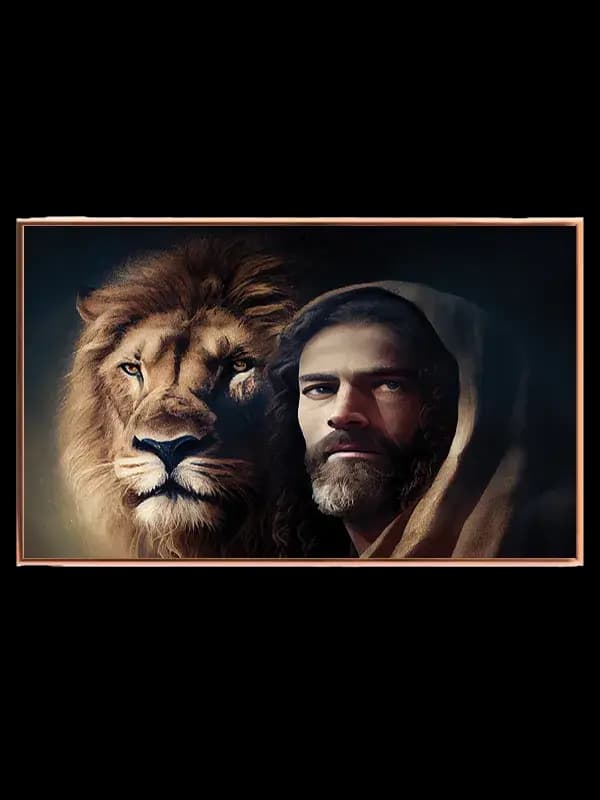 Løve og Skægget Mand