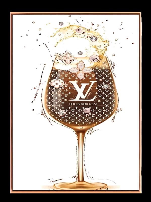 Vinglas logo monogram med typografi mønster