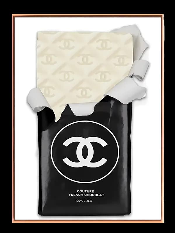 Chokoladebar indpakning logo med typografi mønster