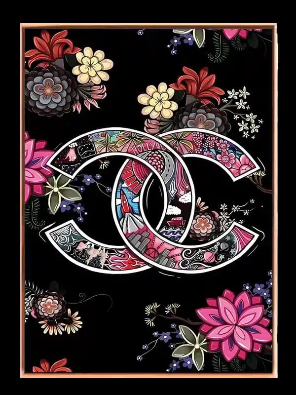 Blomster monogram ornament med mønster kontur