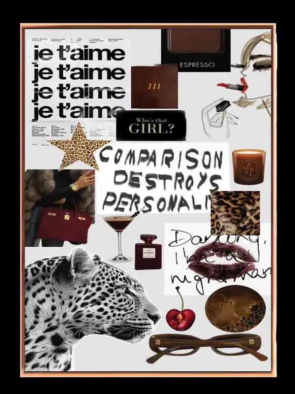 Leopard collage tekst med typografi mønster