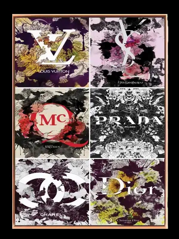 Logoer blomster collage med typografi mønster