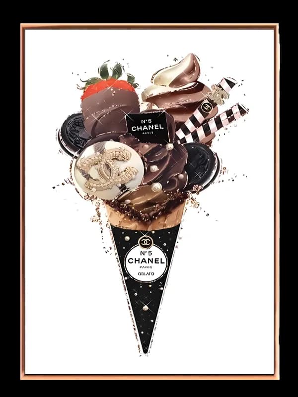 Isvaffel jordbær chokolade kiks med collage