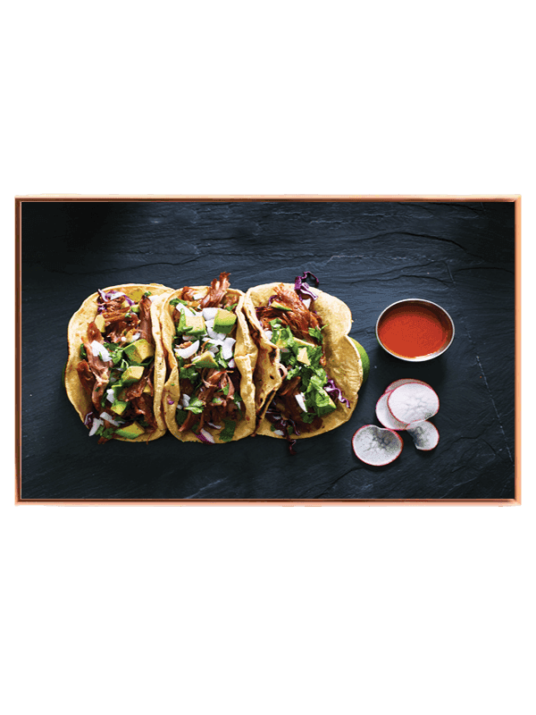 Tacos salsa radiser med madfotografi tekstur