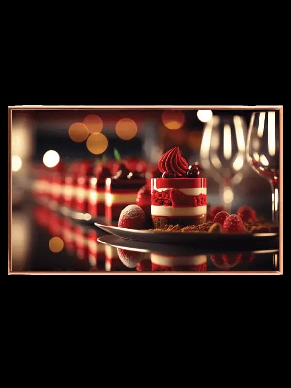 Dessert bær glas med bokeh tekstur