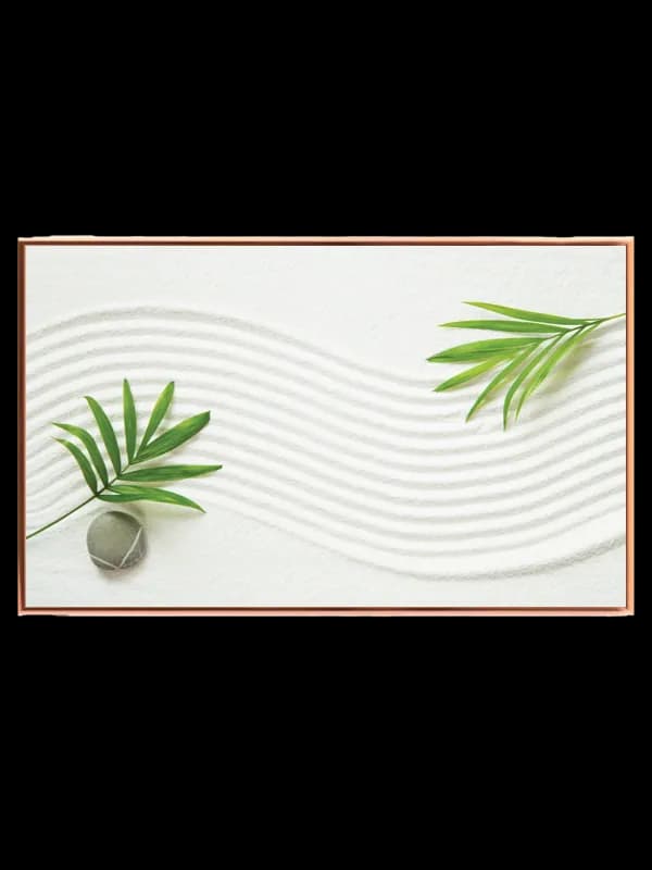 Palmeblade sten sand med skygger mønster