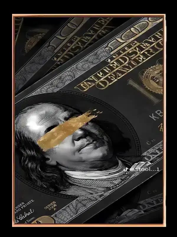 Pengedlerportrætansigt med typografikollagetekstur