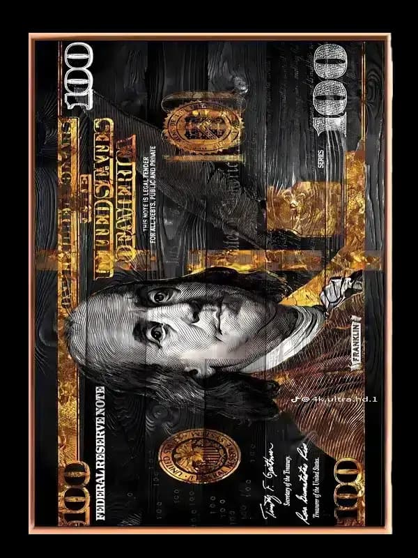 Pengeseddel portræt tal med collage typografi tekstur