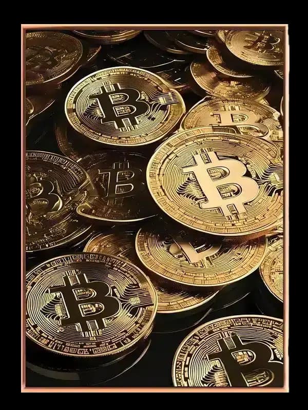 Bitcoin-mønter med mønster refleksioner tekstur