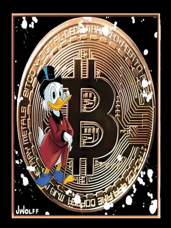 Bitcoin and med mønster stænk