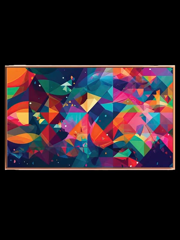 Farverig Geometrisk Abstrakt Komposition