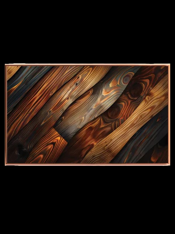 Brændte Træplanker i Diagonal