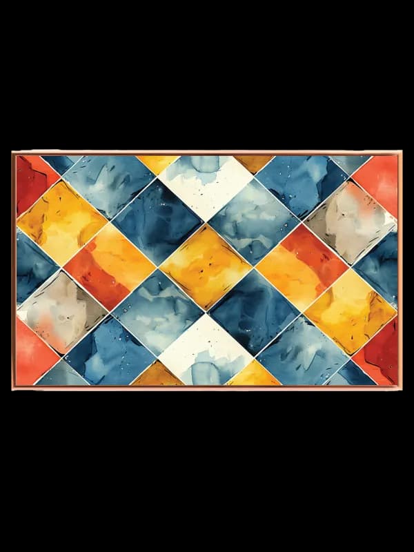 Akvarel Rudemønster i Blå