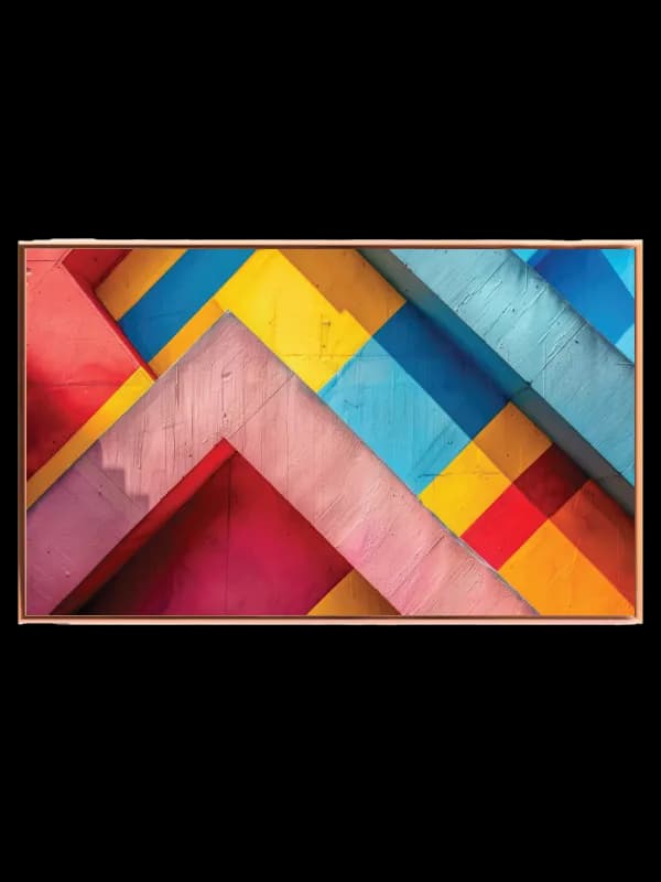 Farverige Træpaneler i Zigzag