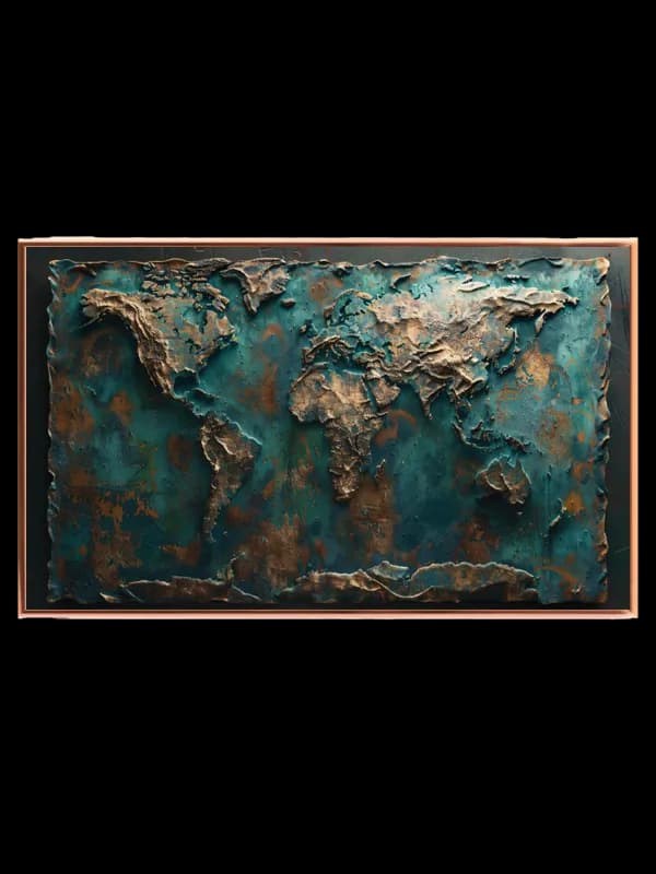 Tredimensionel Verdenskort Plakat