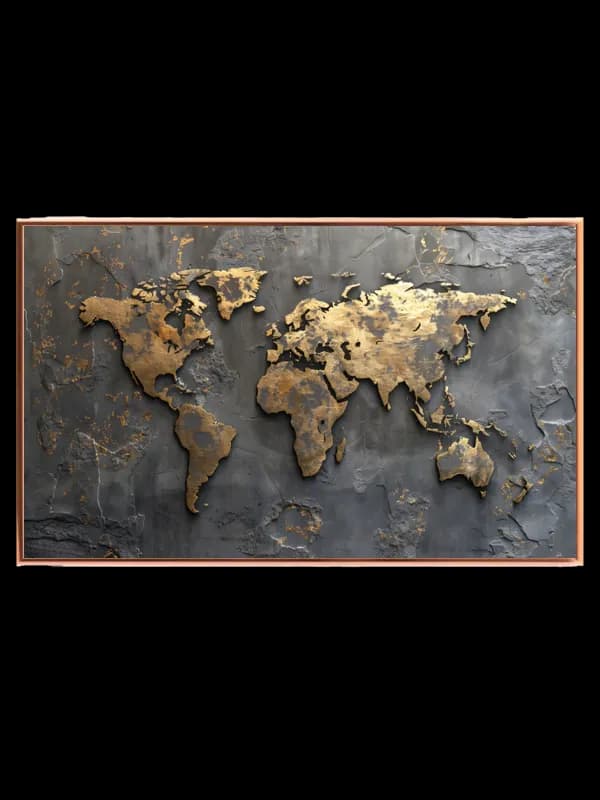 Verdenskort i Elegant Metaldesign