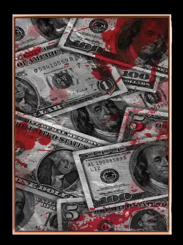 Dollarsedler med collage stænk tekstur