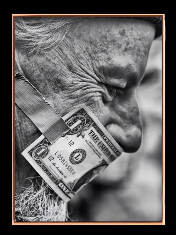 Sort-hvid Portræt med Dollarseddel