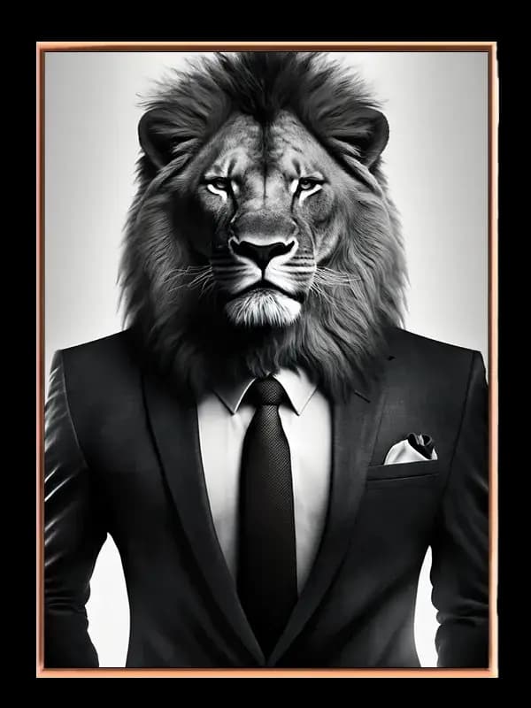 Lion In Suit Plakat