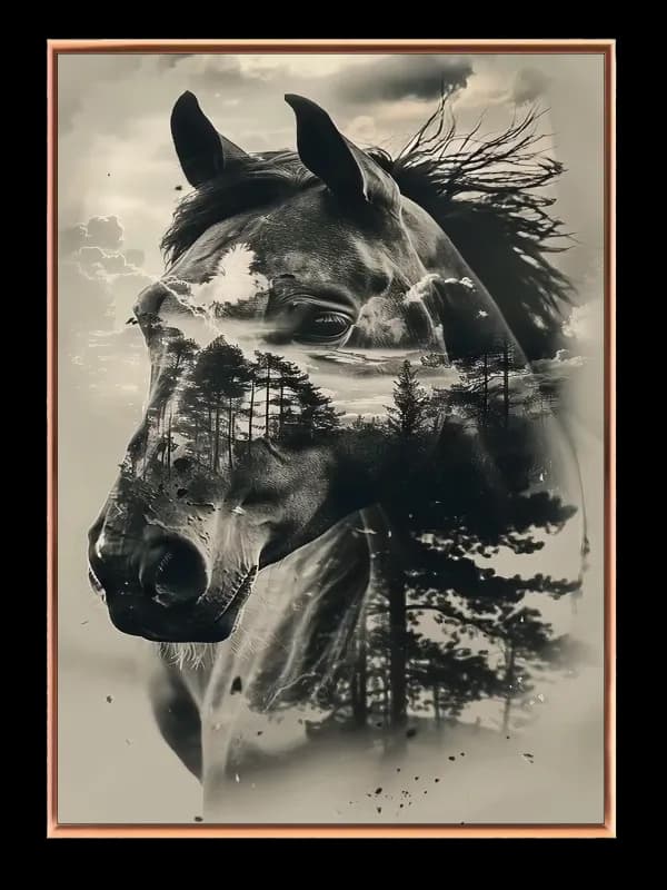 Horse With Forest Plakat