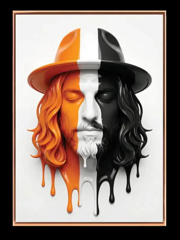 Tricolor Melted Face Plakat