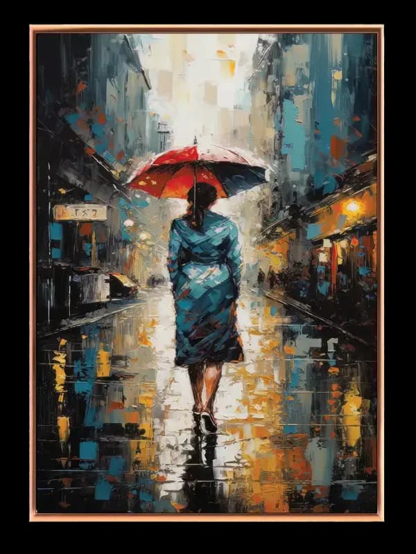 Umbrella Silhouette Walk Plakat