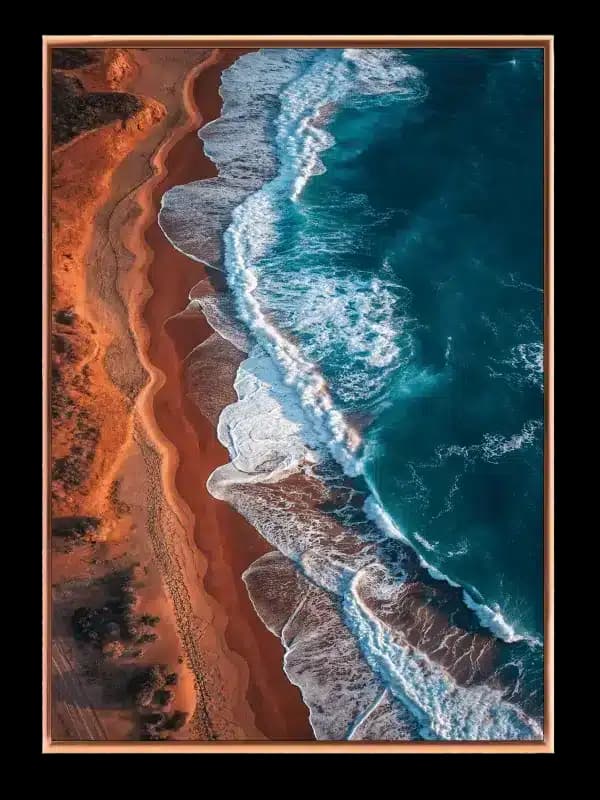 Turkise Bølger Ved Kysten Plakat