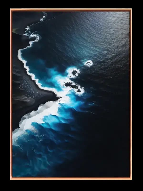 Sort Sand og Blåt Hav Plakat