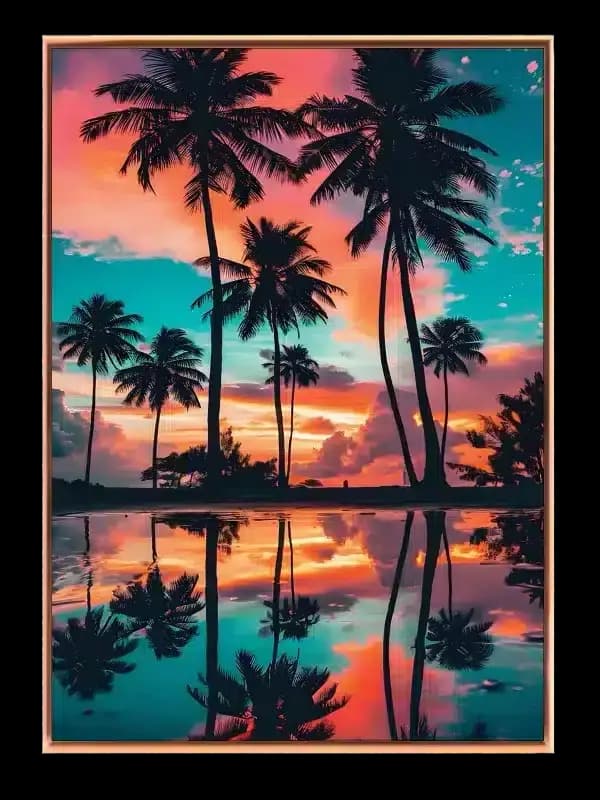 Palmer i Solnedgang Plakat