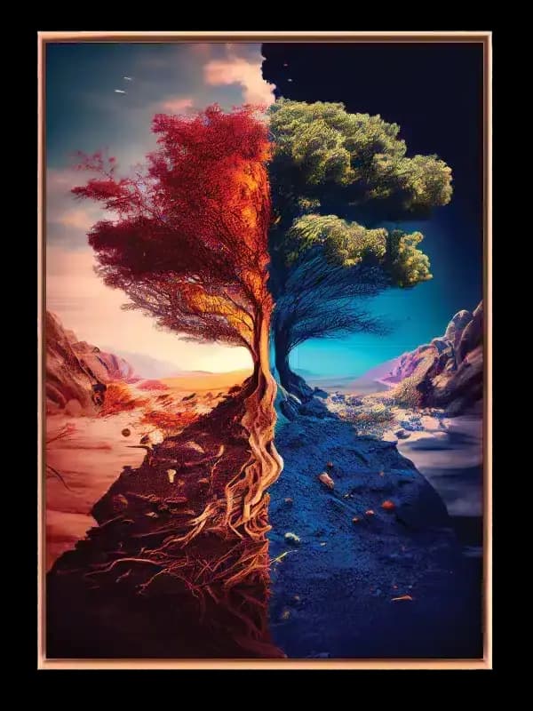 Træets To Årstider Plakat