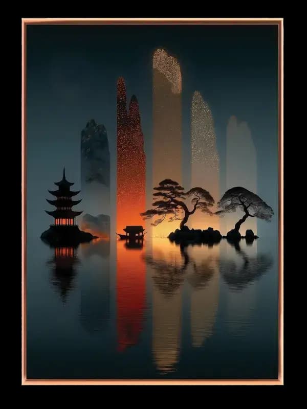 Aftenstemning ved Søen Plakat